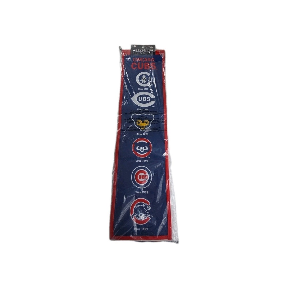 Chicago Cubs 8x32 Heritage Evolution Design Wool Banner [NEW] MLB Sign Flag